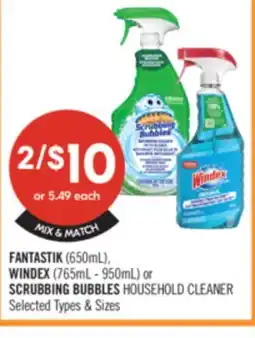 Shoppers Drug Mart FANTASTIK (650mL), WINDEX (765mL - 950mL) or SCRUBBING BUBBLES HOUSEHOLD CLEANER offer