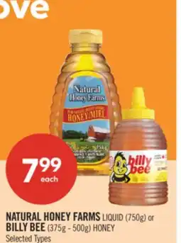 Shoppers Drug Mart NATURAL HONEY FARMS LIQUID (750g) or BILLY BEE (375g - 500g) HONEY offer
