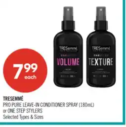 Shoppers Drug Mart TRESEMMÉ PRO PURE LEAVE-IN CONDITIONER SPRAY (180mL) or ONE STEP STYLERS offer