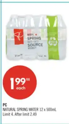 Shoppers Drug Mart PC NATURAL SPRING WATER offer