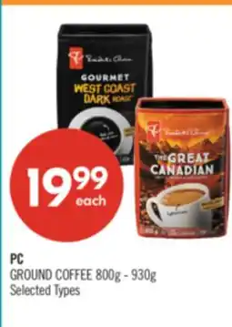 Shoppers Drug Mart PC GROUND COFFEE 800g - 930g offer