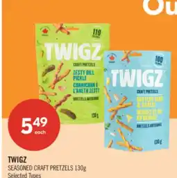 Shoppers Drug Mart TWIGZ SEASONED CRAFT PRETZELS 130g offer