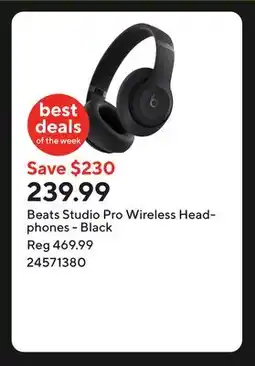 Staples Beats Studio Pro Wireless Headphones - Black offer
