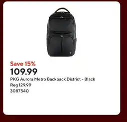 Staples PKG Aurora Metro Backpack District - Black offer