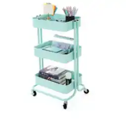 Staples Simply 3-Tier Rolling Card Teal offer