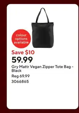 Staples Gry Mattr Vegan Zipper Tote Bag - Black offer