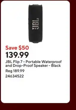 Staples JBL Flip 7 - Portable Waterproof and Drop-Proof Speaker - Black offer