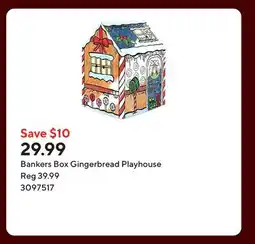 Staples Bankers Box Gingerbread Playhouse offer