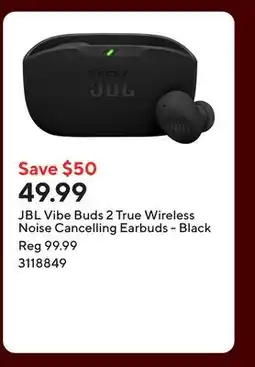 Staples JBL Vibe Buds 2 True Wireless Noise Cancelling Earbuds - Black offer