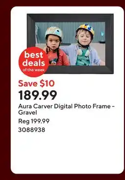 Staples Aura Carver Digital Photo Frame - Gravel offer