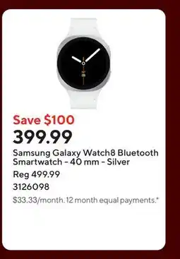 Staples Samsung Galaxy Watch8 Bluetooth Smartwatch - 40 mm - Silver offer