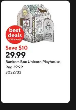 Staples Bankers Box Unicorn Playhouse offer