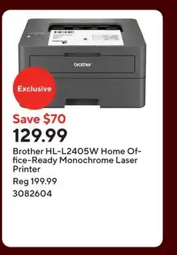 Staples Brother HL-L2405W Home Office-Ready Monochrome Laser Printer offer