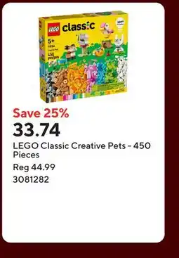 Staples LEGO Classic Creative Pets - 450 Pieces offer