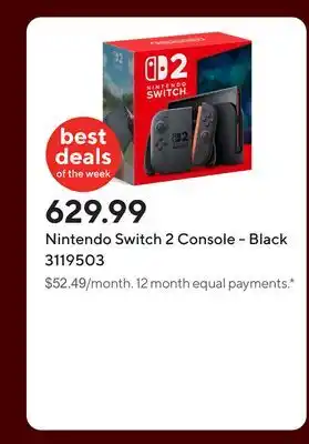 Staples Nintendo Switch 2 Console - Black offer