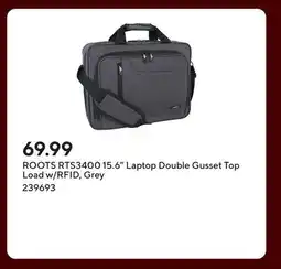 Staples ROOTS RTS3400 15.6 Laptop Double Gusset Top Load w/RFID, Grey offer