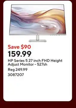 Staples HP Series 5 27 inch FHD Height Adjust Monitor - 527sh offer