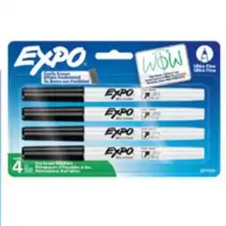 Staples Expo Ultra-Fine Dry Erase Markers, Black 4pk offer
