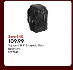Staples Voyager II 17.3 Backpack, Black offer