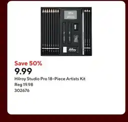 Staples Hilroy Studio Pro 18-Piece Artists Kit offer