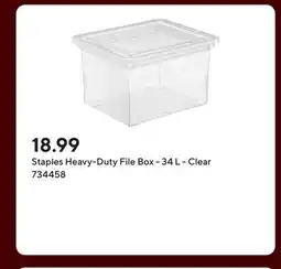 Staples Staples Heavy-Duty File Box - 34 L - Clear offer