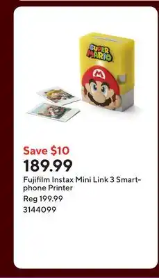 Staples Fujifilm Instax Mini Link 3 Smartphone Printer offer