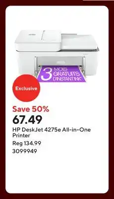 Staples HP DeskJet 4275e All-in-One Printer offer