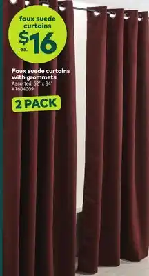 Giant Tiger Faux suede curtains with grommets offer