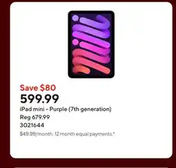 Staples iPad mini - Purple (7th generation) offer