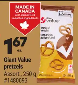 Giant Tiger Giant Value pretzels offer