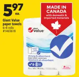 Giant Tiger Giant Value paper towels offer