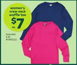 Giant Tiger women's crew neck waffle tee offer