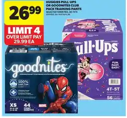 Real Canadian Superstore HUGGIES PULL-UPS OR GOODNITES CLUB PACK TRAINING PANTS, 28-74' S offer