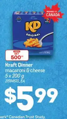 Real Canadian Superstore KRAFT DINNER MACARONI & CHEESE, 5 X 200 G offer