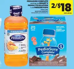 Real Canadian Superstore PEDIASURE COMPLETE 4X235 ML OR INFANT'S PEDIALYTE SOLUTION 1 L OR FREEZER POPS 16X62.5 ML offer