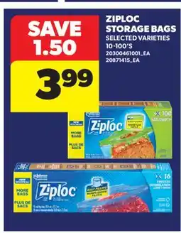 Real Canadian Superstore ZIPLOC STORAGE BAGS, 10-100' S offer
