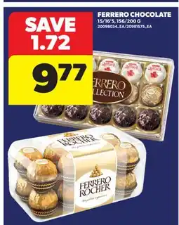 Real Canadian Superstore FERRERO CHOCOLATE, 15/16'S, 156/200 G offer