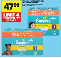 Real Canadian Superstore PAMPERS SWADDLERS ULTRA VALUE PACK DIAPERS offer