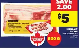 Real Canadian Superstore NO NAME BACON, 500 G offer