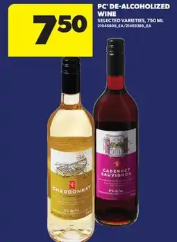 Real Canadian Superstore PC DE-ALCOHOLIZED WINE offer