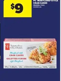 Real Canadian Superstore PC MARYLAND-STYLE CRAB CAKES, 170 G offer