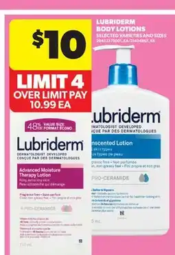 Real Canadian Superstore LUBRIDERM BODY LOTIONS offer