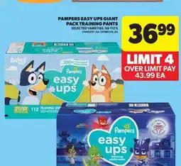 Real Canadian Superstore PAMPERS EASY UPS GIANT PACK TRAINING PANTS, 68-112' S offer