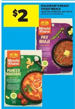 Real Canadian Superstore HALDIRAM'S READY TO EAT MEALS, 200-300 G offer