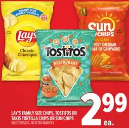 Metro LAY'S FAMILY SIZE CHIPS, TOSTITOS OR TAKIS TORTILLA CHIPS OR SUN CHIPS offer