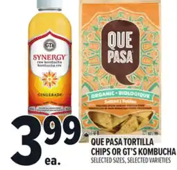 Metro QUE PASA TORTILLA CHIPS OR GT'S KOMBUCHA offer