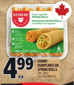 Metro SUMM! DUMPLINGS OR SPRING ROLLS offer