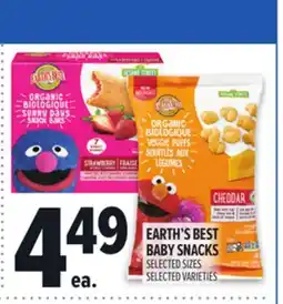 Metro EARTH'S BEST BABY SNACKS offer