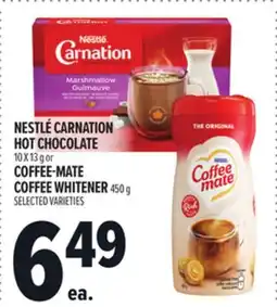 Metro NESTLÉ CARNATION HOT CHOCOLATE 10 X 13 G OR COFFEE-MATE COFFEE WHITENER 450 G offer