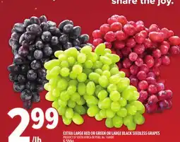 Metro EXTRA LARGE RED OR GREEN OR LARGE BLACK SEEDLESS GRAPES offer